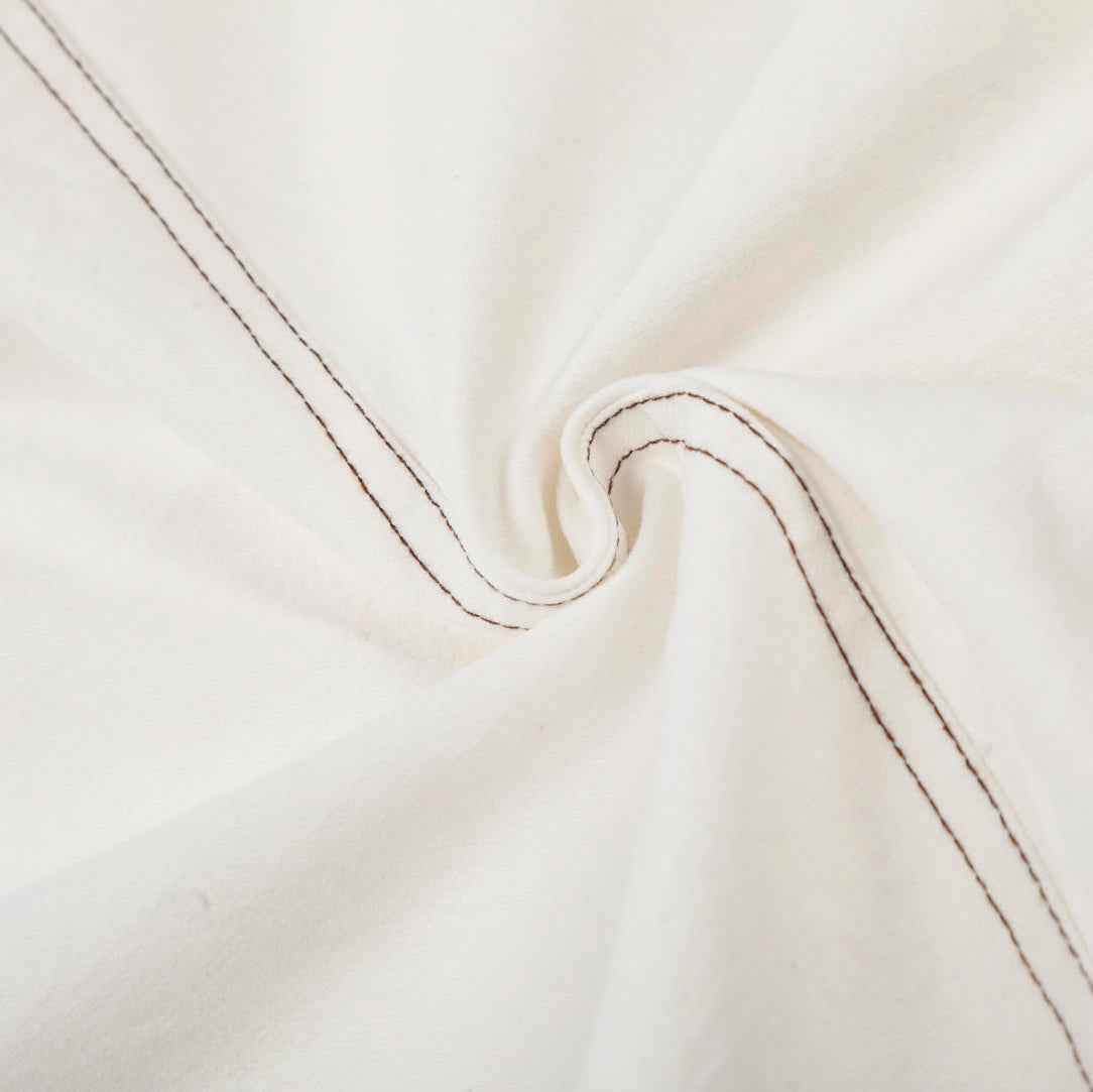 Ivory Contrast Stitch Utility Jacket