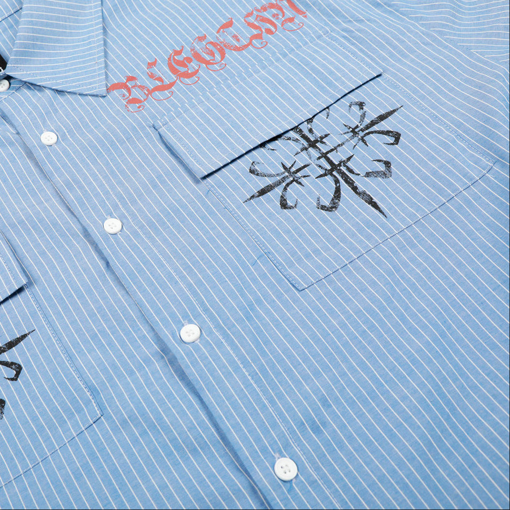 Azure Crest Pinstripe Shirt