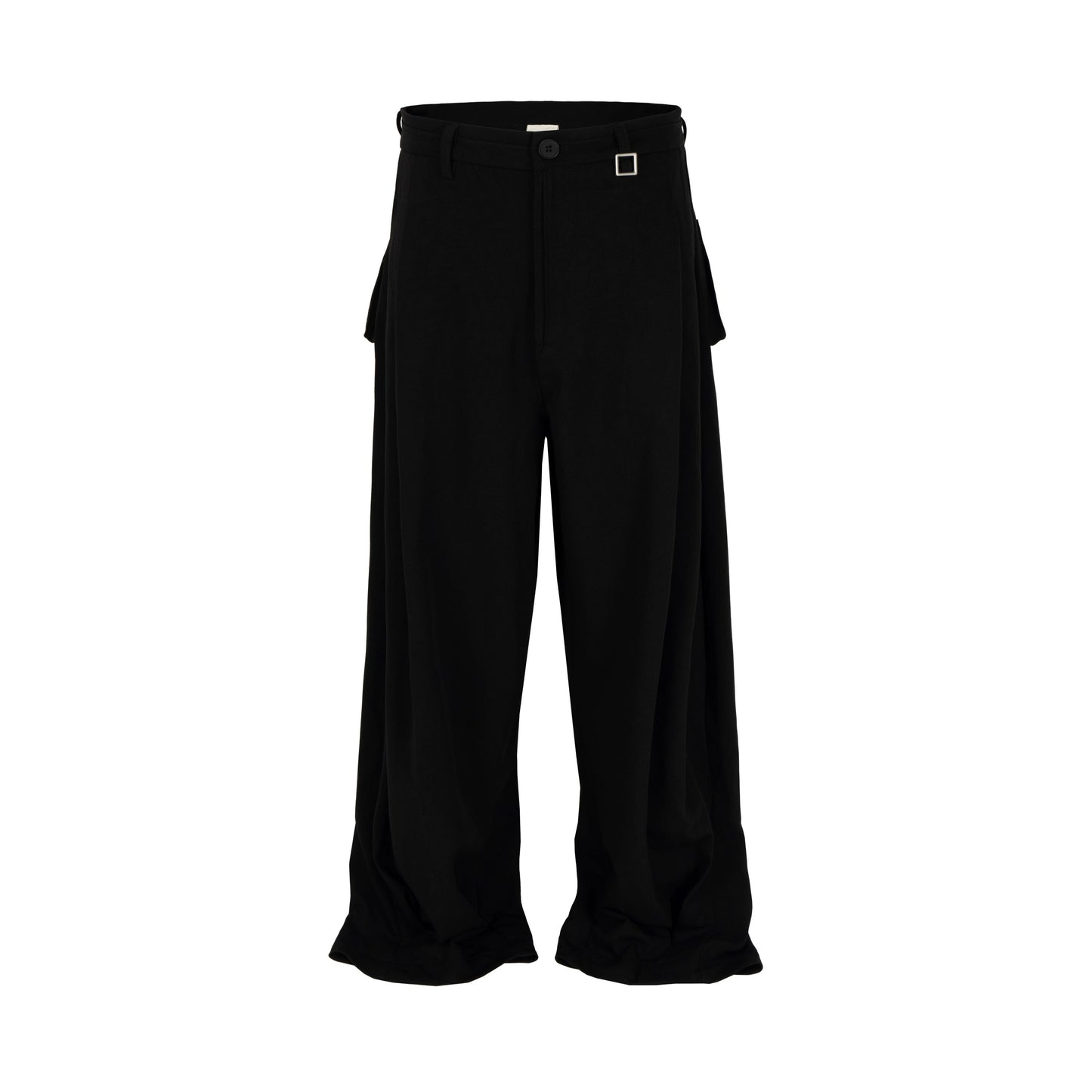 Black Abstract Drape Pants