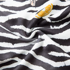 Wide-Leg Zebra Print Emblems Pants