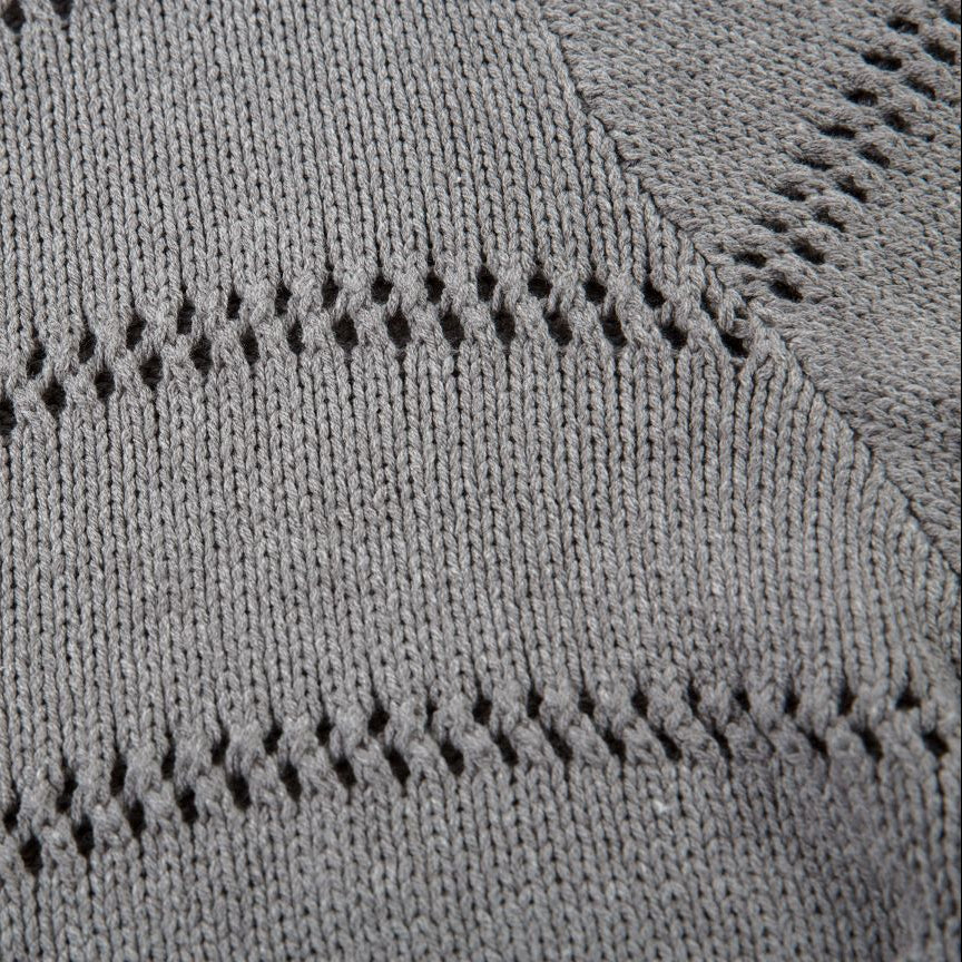 Open Knit Button Cardigan Sweater