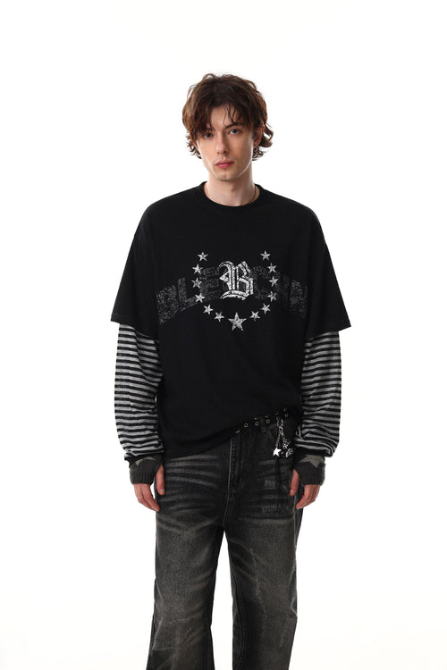 Midnight Striped Layered Tee