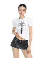 Ornate Cross Fitted Tee