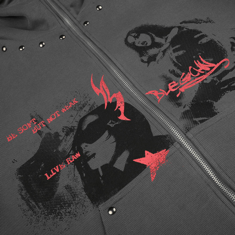 Vandal Studded High-Neck Hoodie