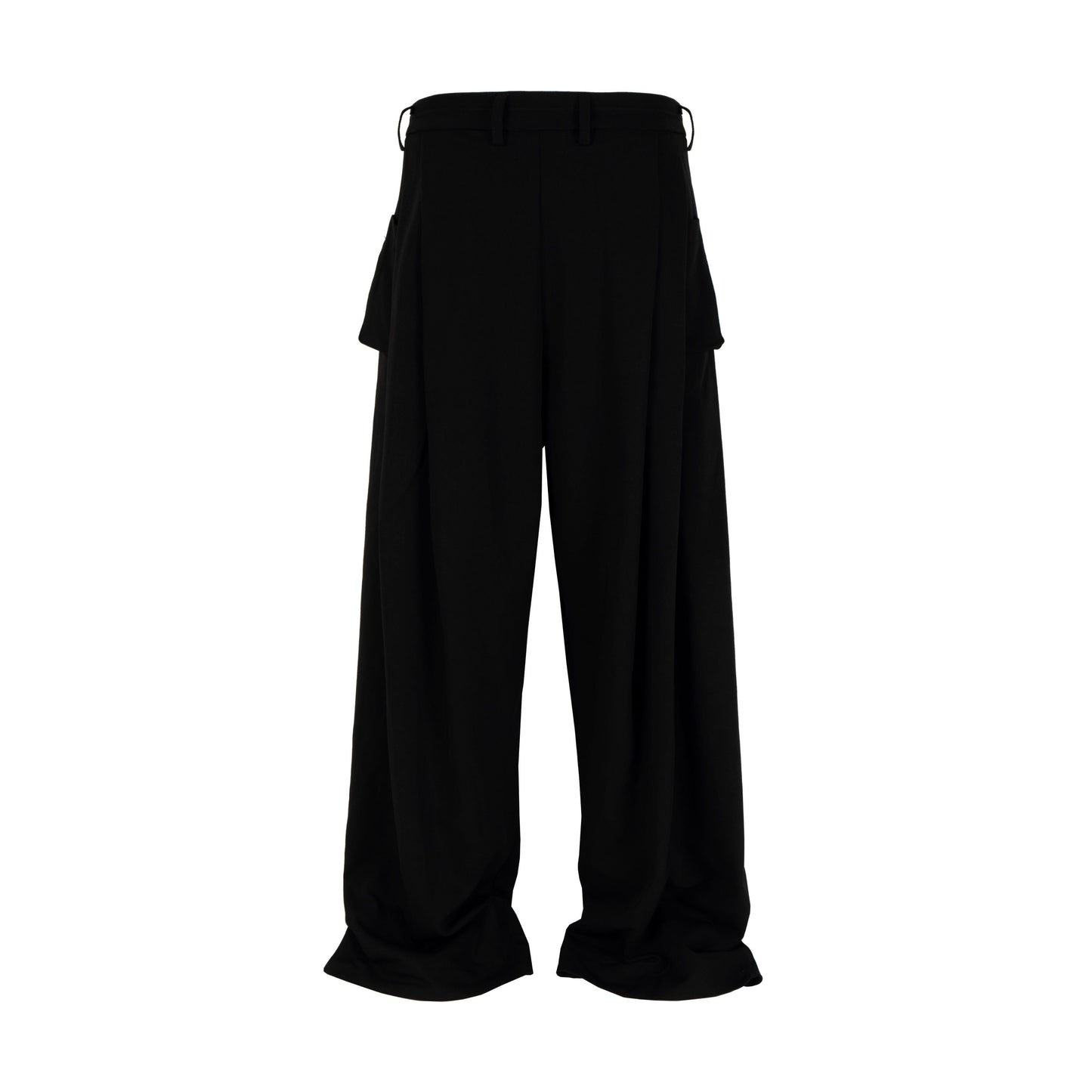 Black Abstract Drape Pants