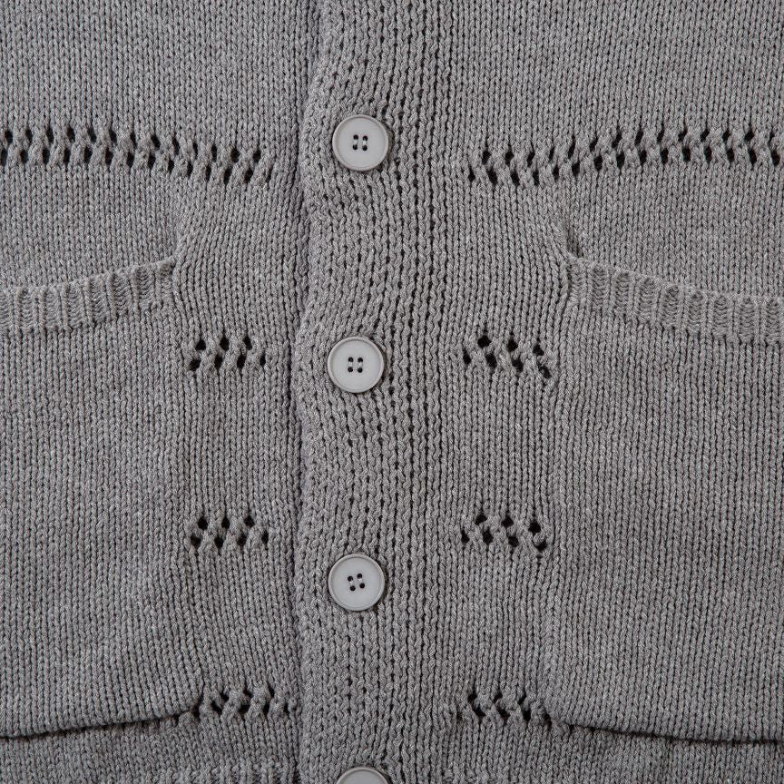 Open Knit Button Cardigan Sweater