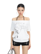 Rebel Verse Off-Shoulder Top