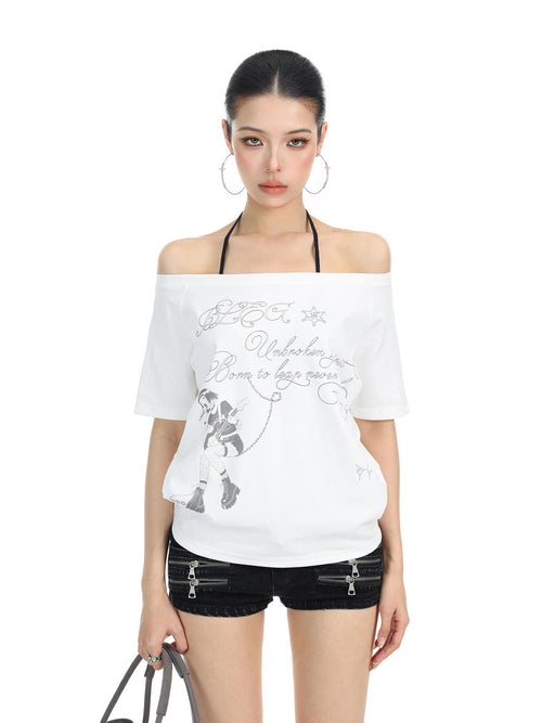 Rebel Verse Off-Shoulder Top