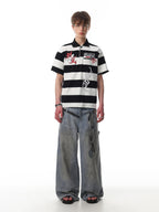 Rogue Stripe Graphic Polo T-shirt