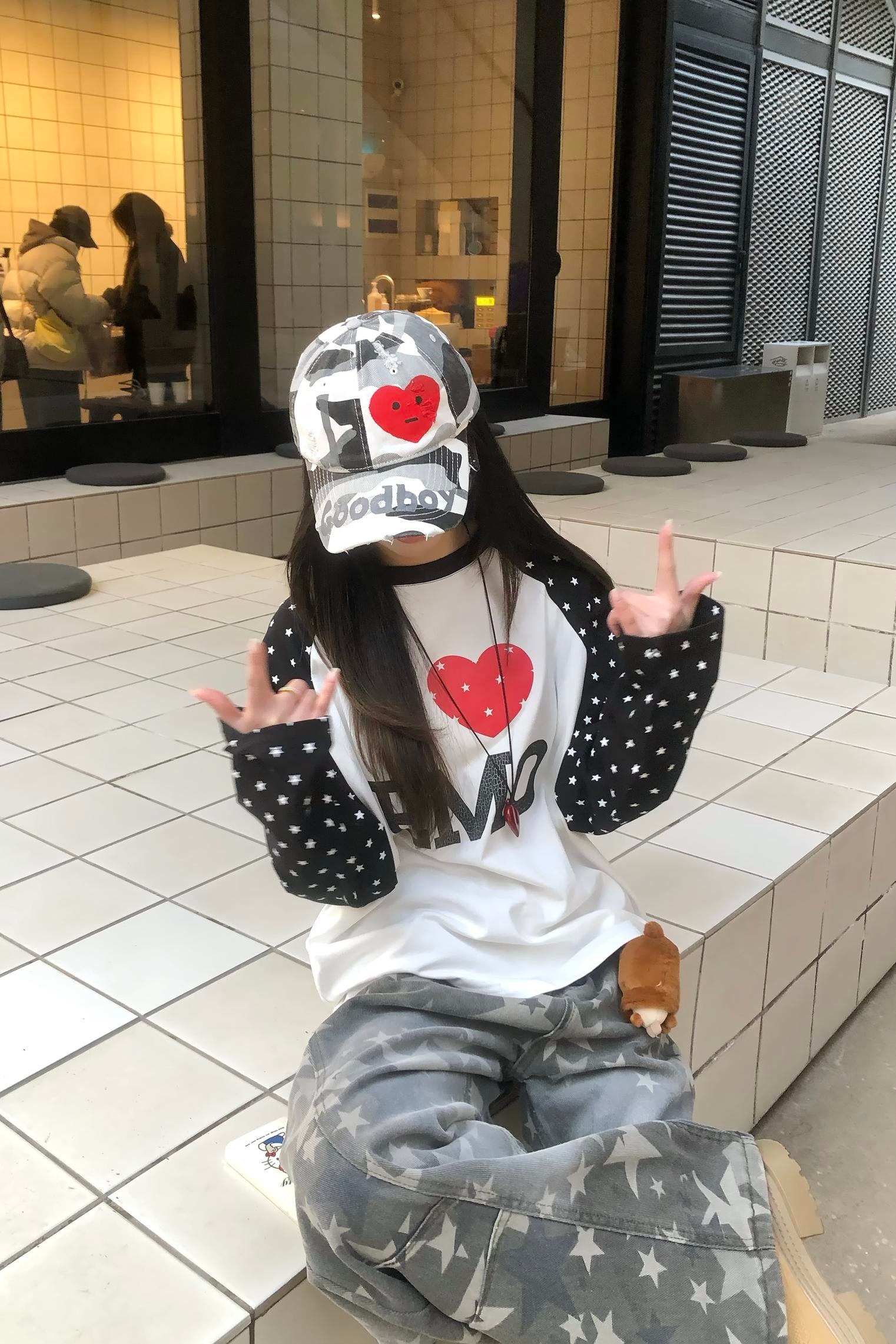 I Love Emo Starfield Raglan T-shirt
