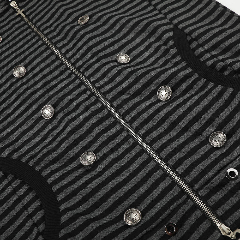 Static Crest Striped Hoodie