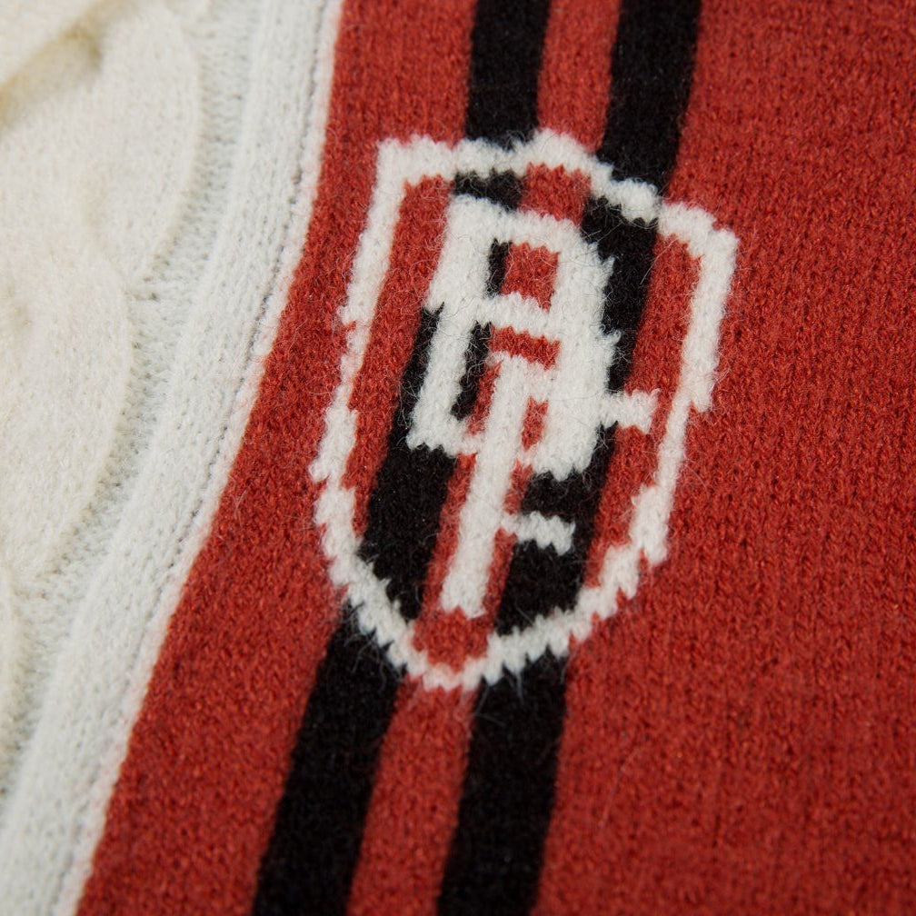 Varsity Stripe Zip Cardigan Sweater