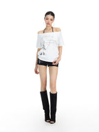 Rebel Verse Off-Shoulder Top