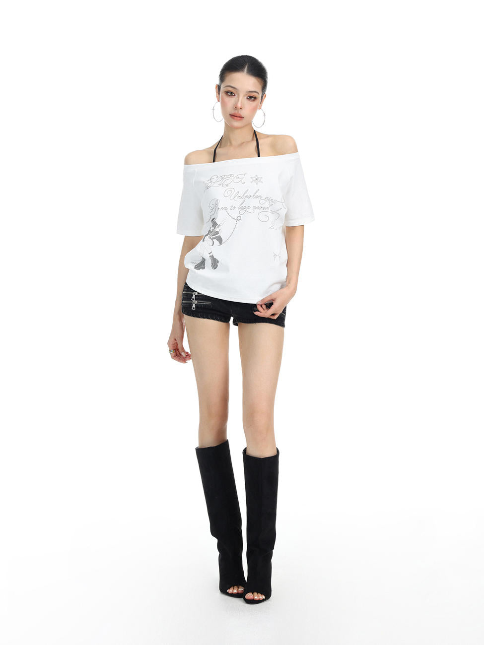 Rebel Verse Off-Shoulder Top