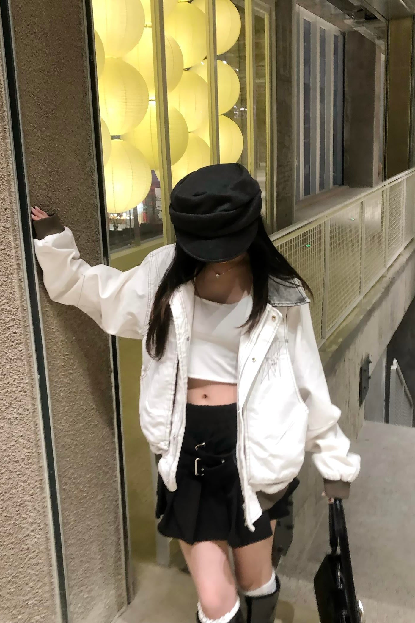 Ivory Contrast Stitch Utility Jacket