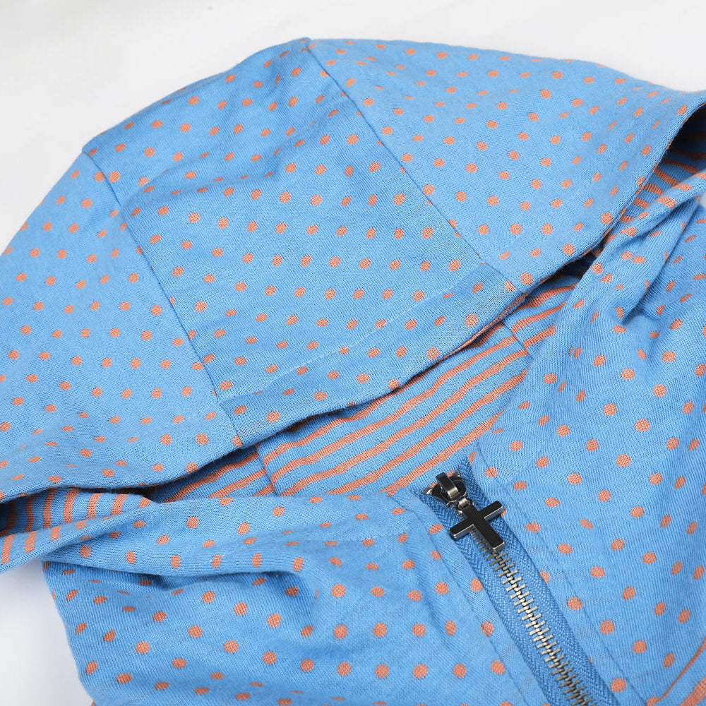 Rosette Striped Funnel Hoodie