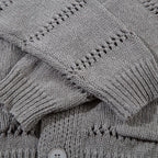 Open Knit Button Cardigan Sweater