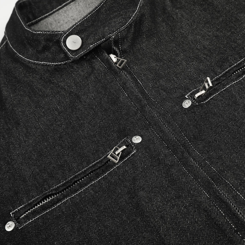 Circuit Contrast-Stitch Biker Jacket