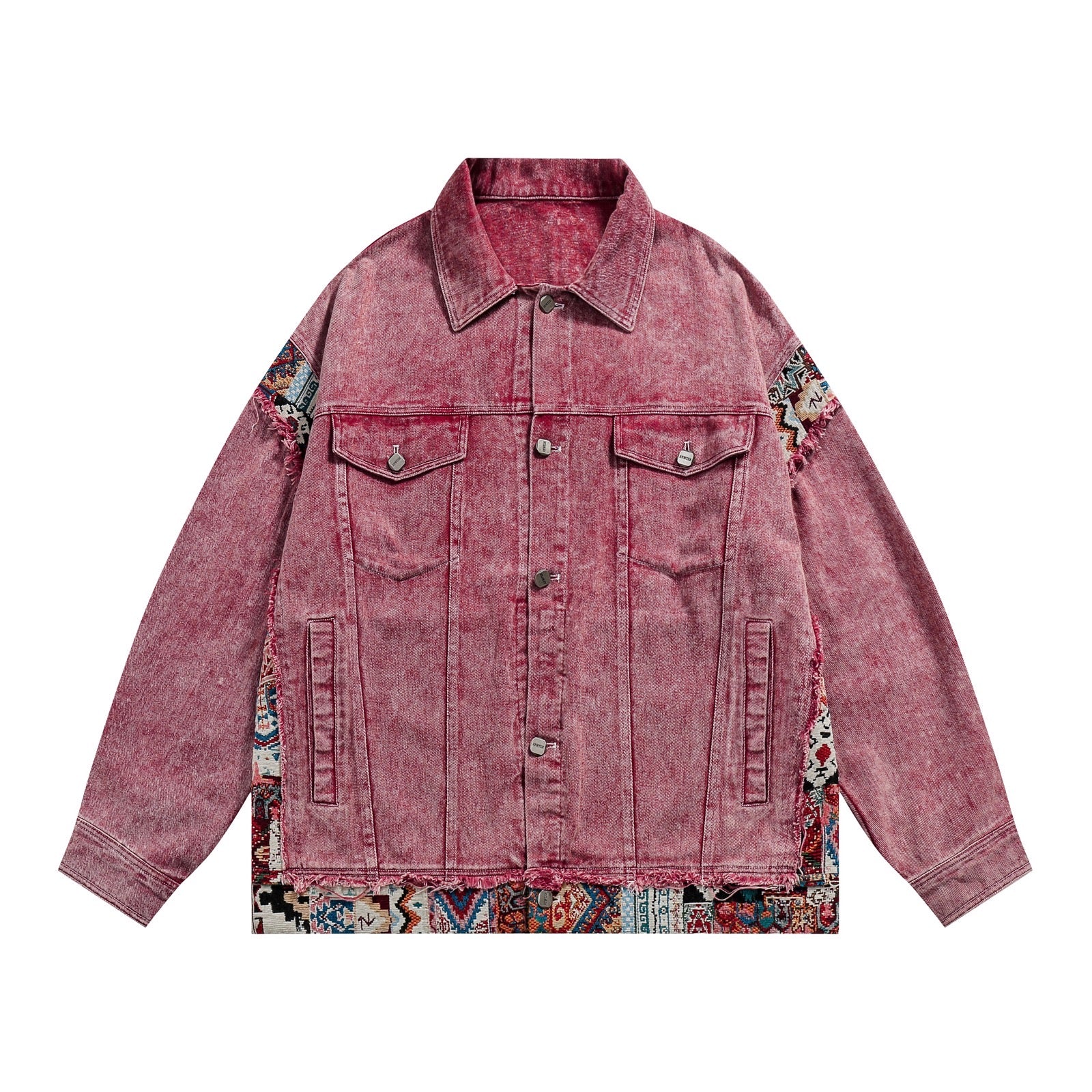 Crimson Tribal Denim Jacket - h0neybear