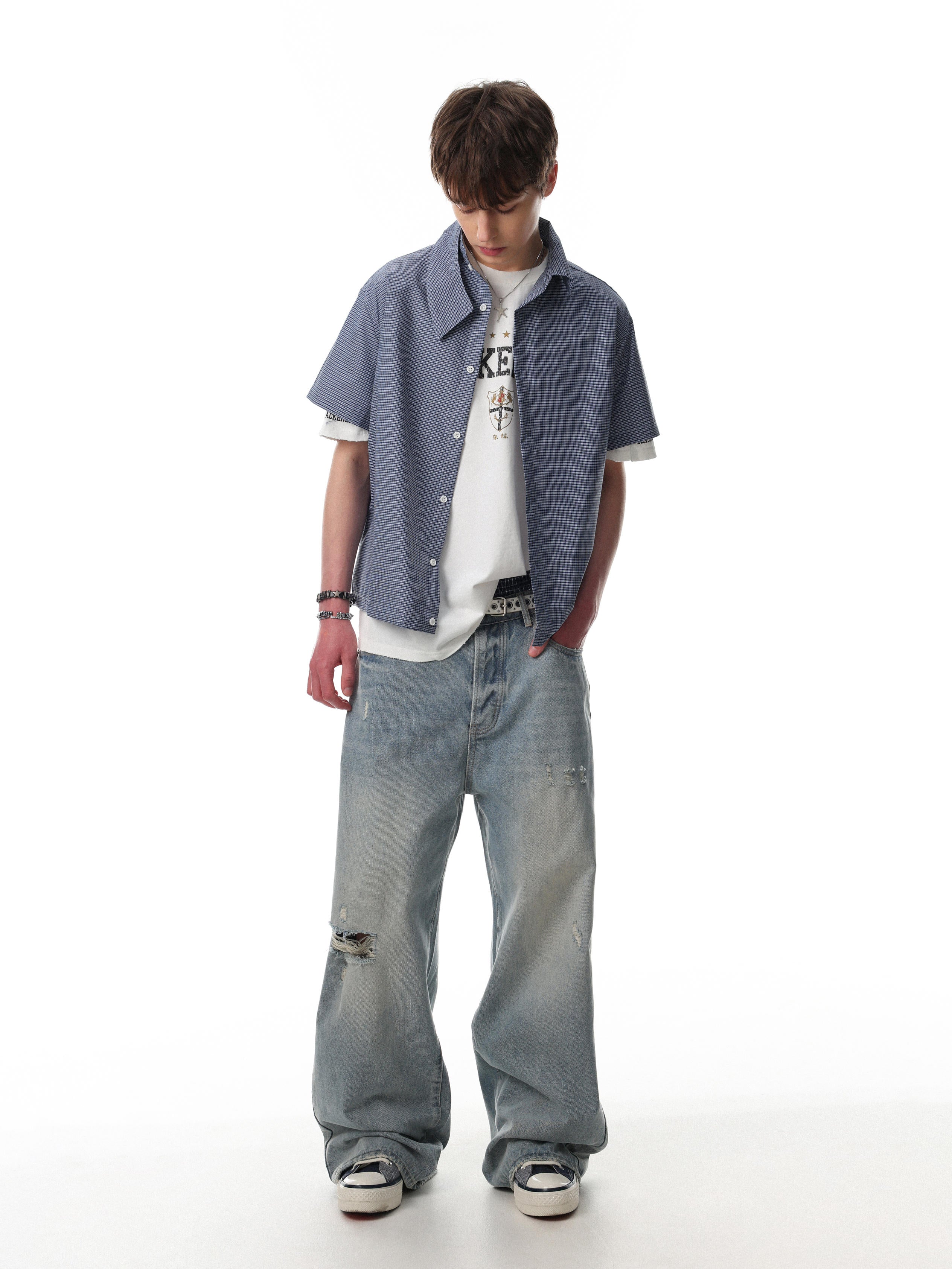 Slate Grid Short Sleeve Shirt