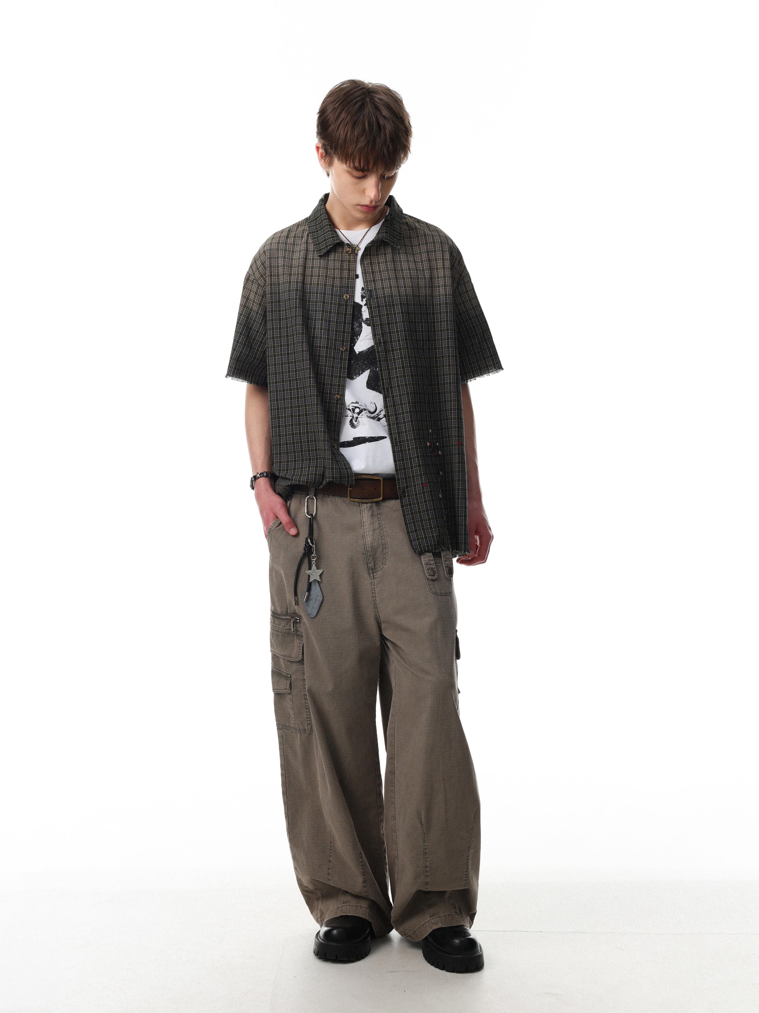 Emberline Distressed Plaid Shirt