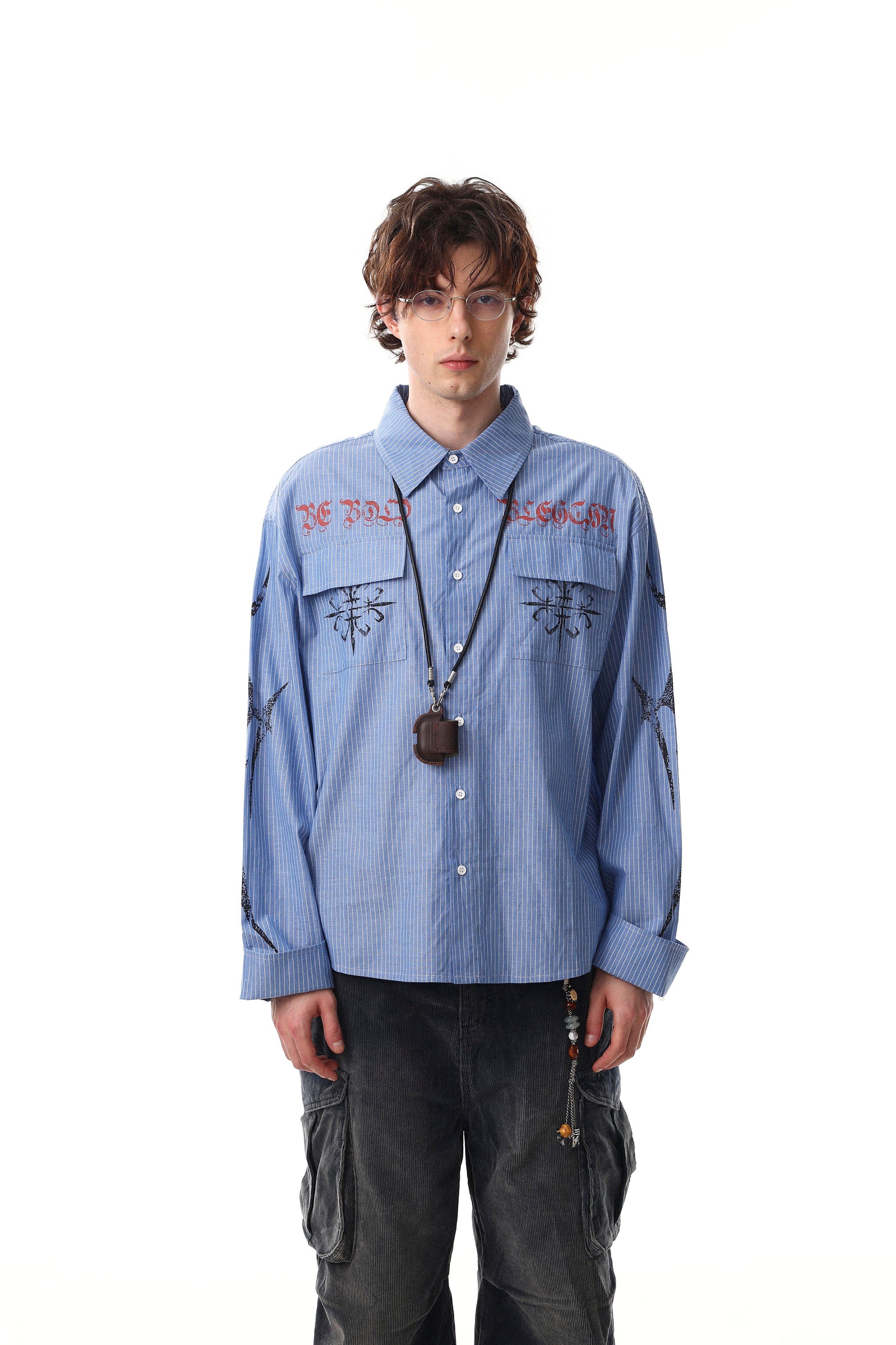 Azure Crest Pinstripe Shirt