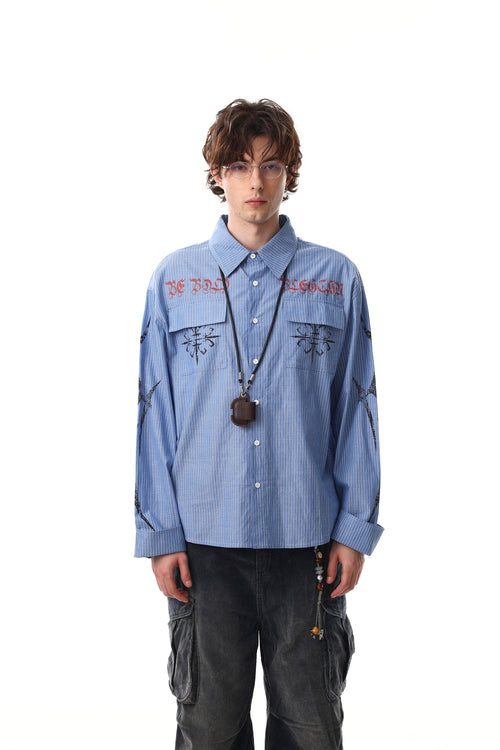 Azure Crest Pinstripe Shirt