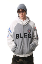 Bleg Varsity Patch Zip Hoodie