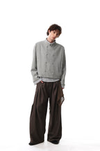 DualLayer Striped Collar Jacket