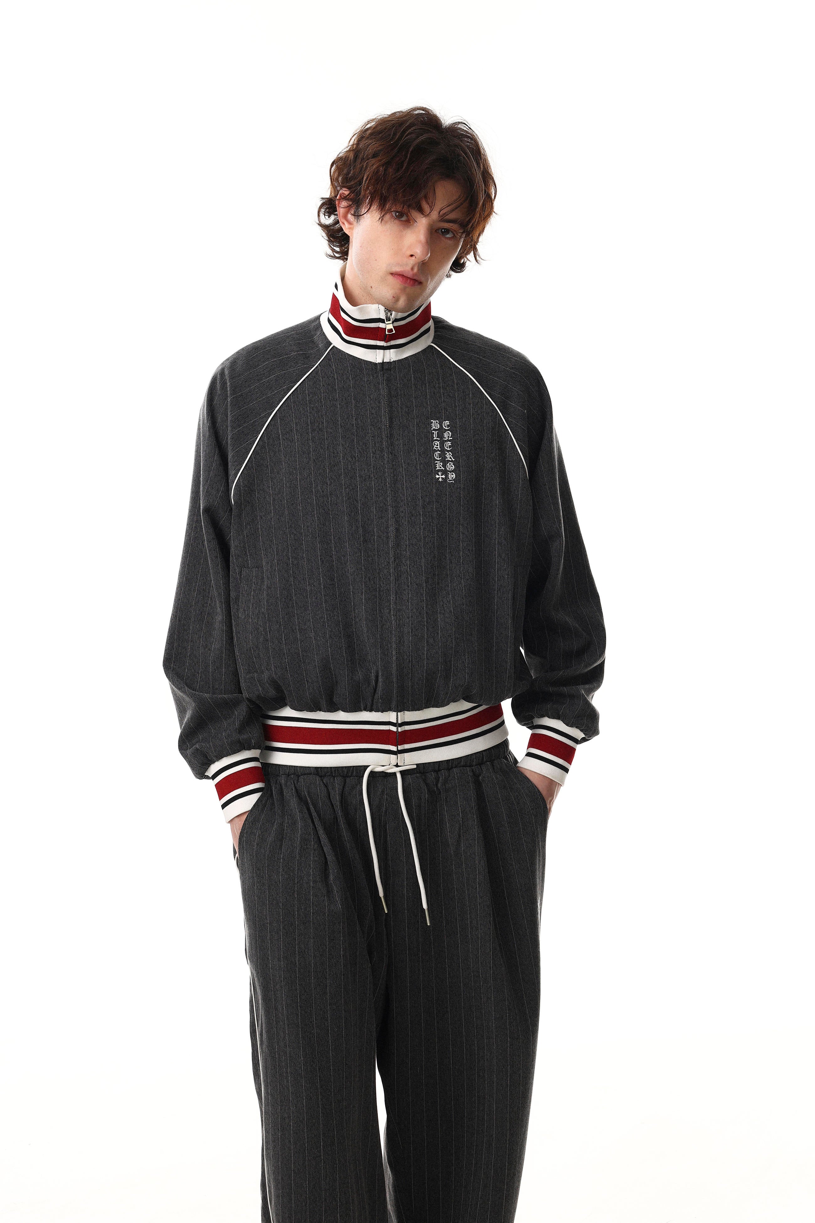 Varsity Pinstripe Track Jacket