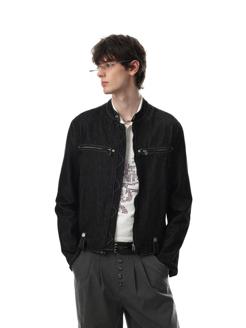 Circuit Contrast-Stitch Biker Jacket
