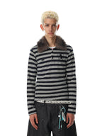 Meridian Fur Collar Long Sleeve Polo