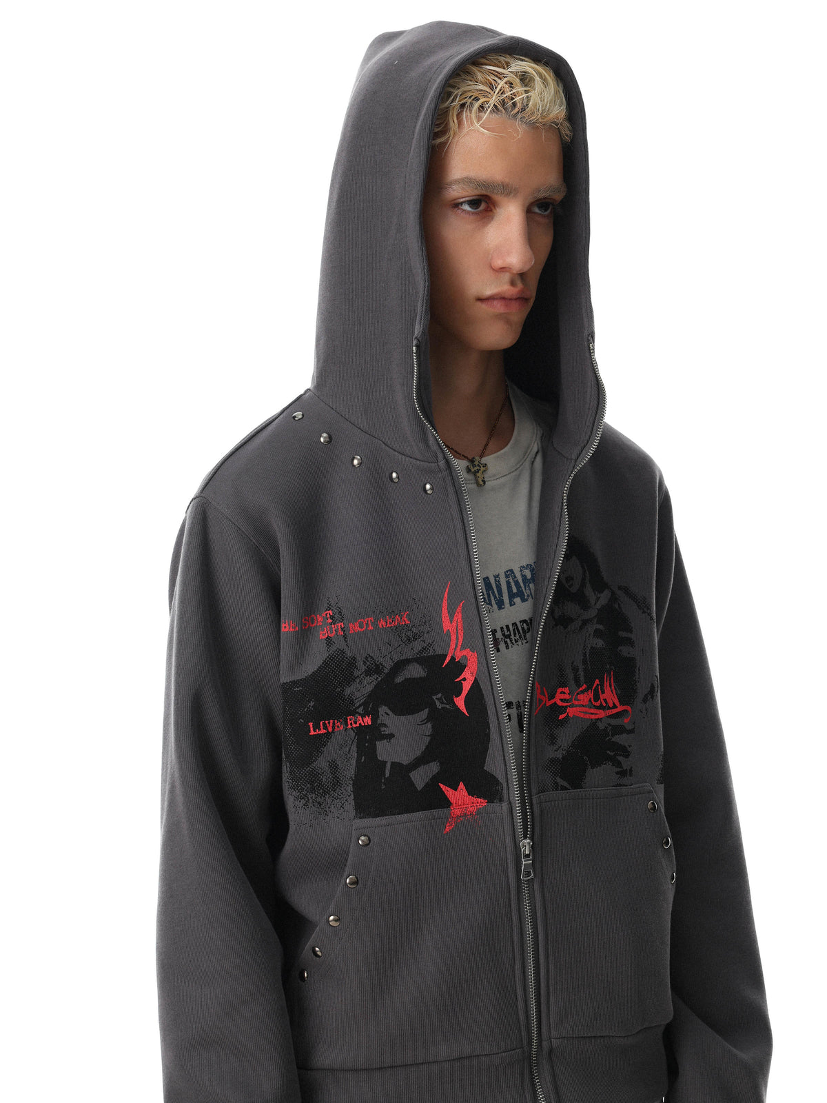 Vandal Studded High-Neck Hoodie
