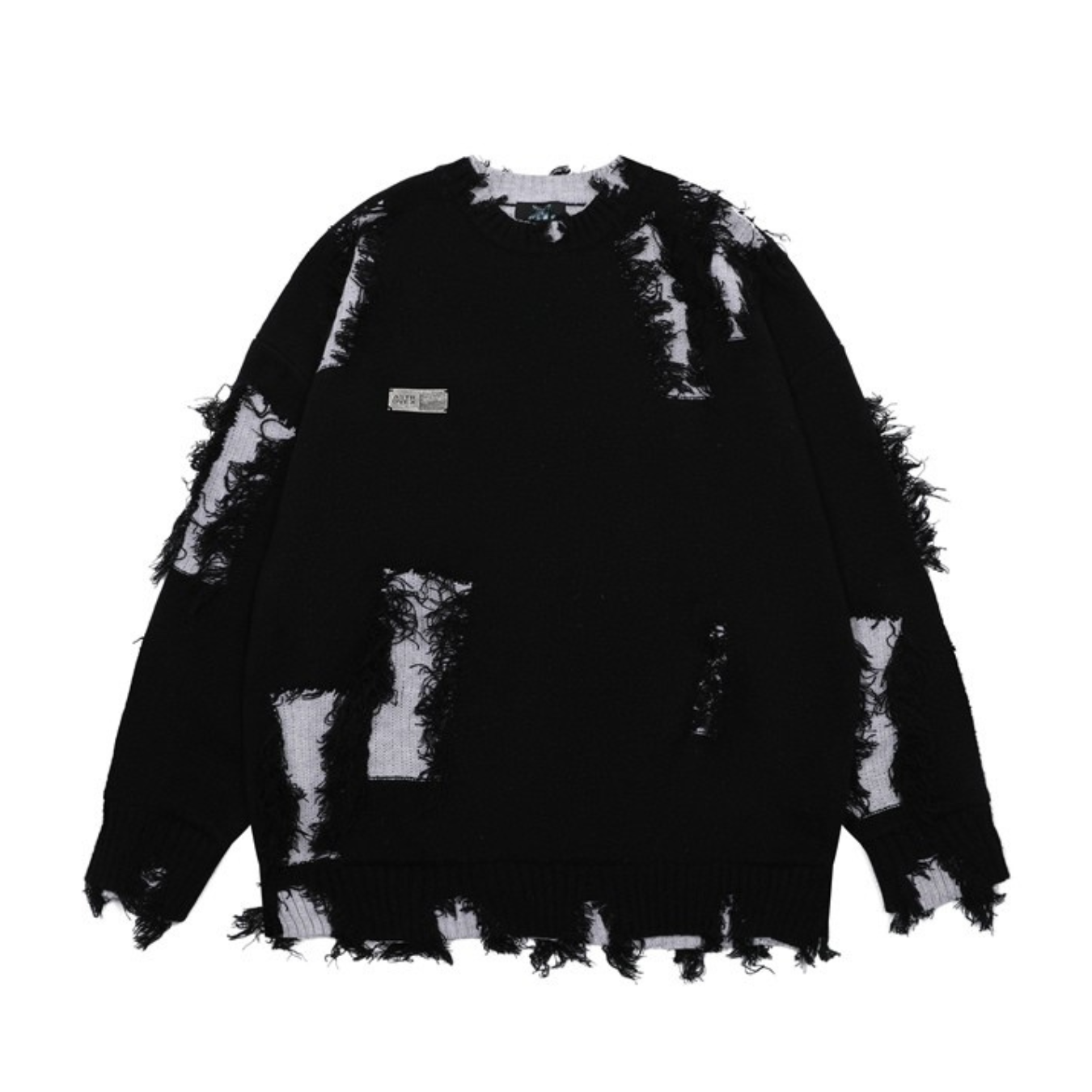 Frayed Edge Ripped Sweater