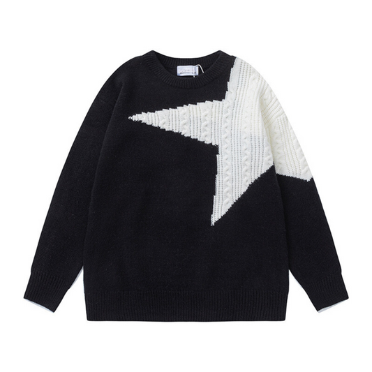 Retro Star Knitted Sweater