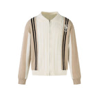 Varsity Stripe Zip Cardigan Sweater