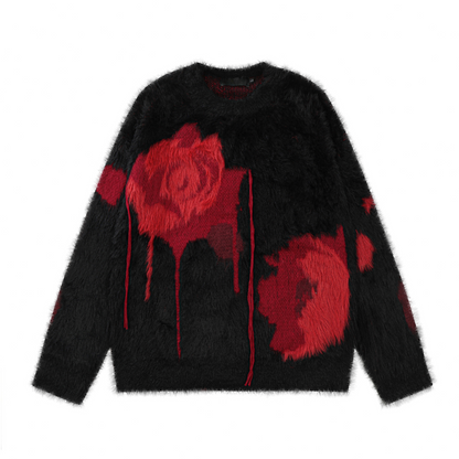 Bloody Rose Knit Sweater - h0neybear