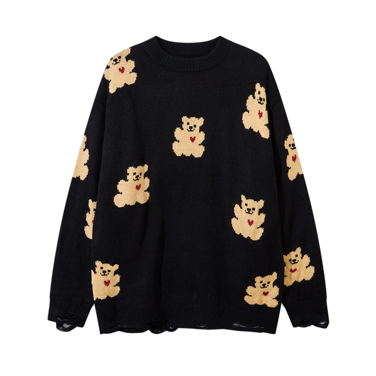 Frayed Bear Love Knit Sweater