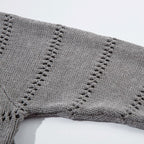 Open Knit Button Cardigan Sweater