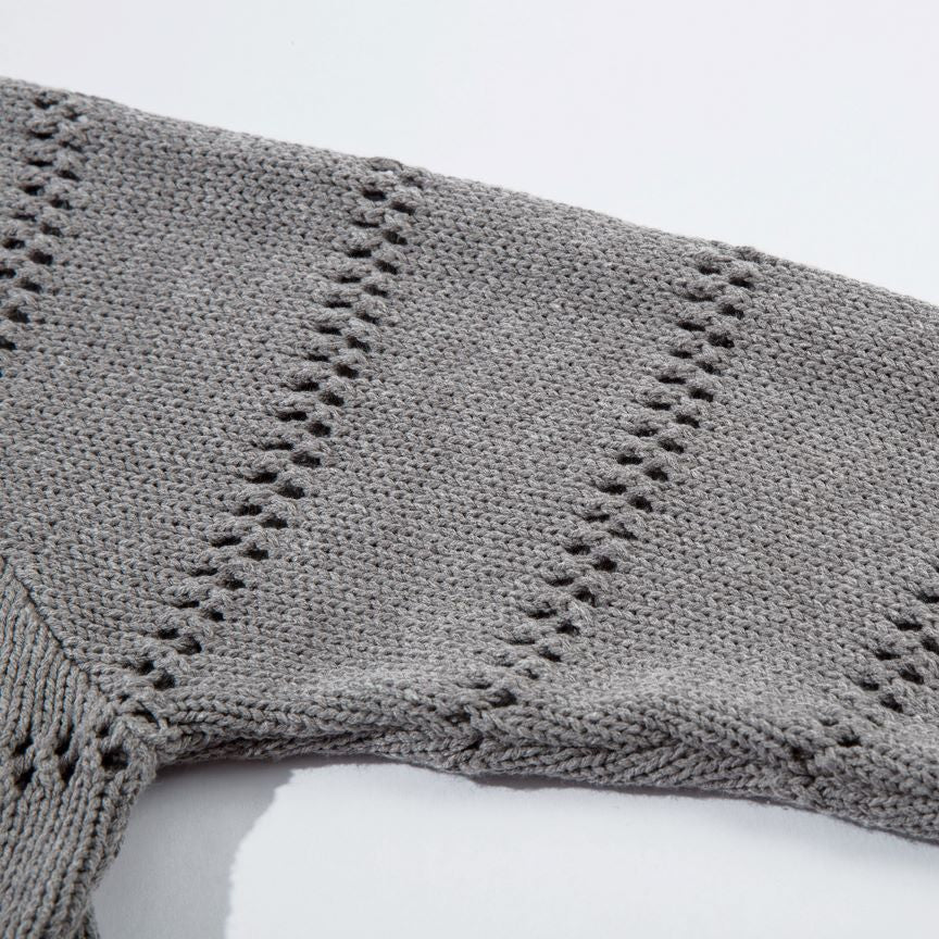 Open Knit Button Cardigan Sweater