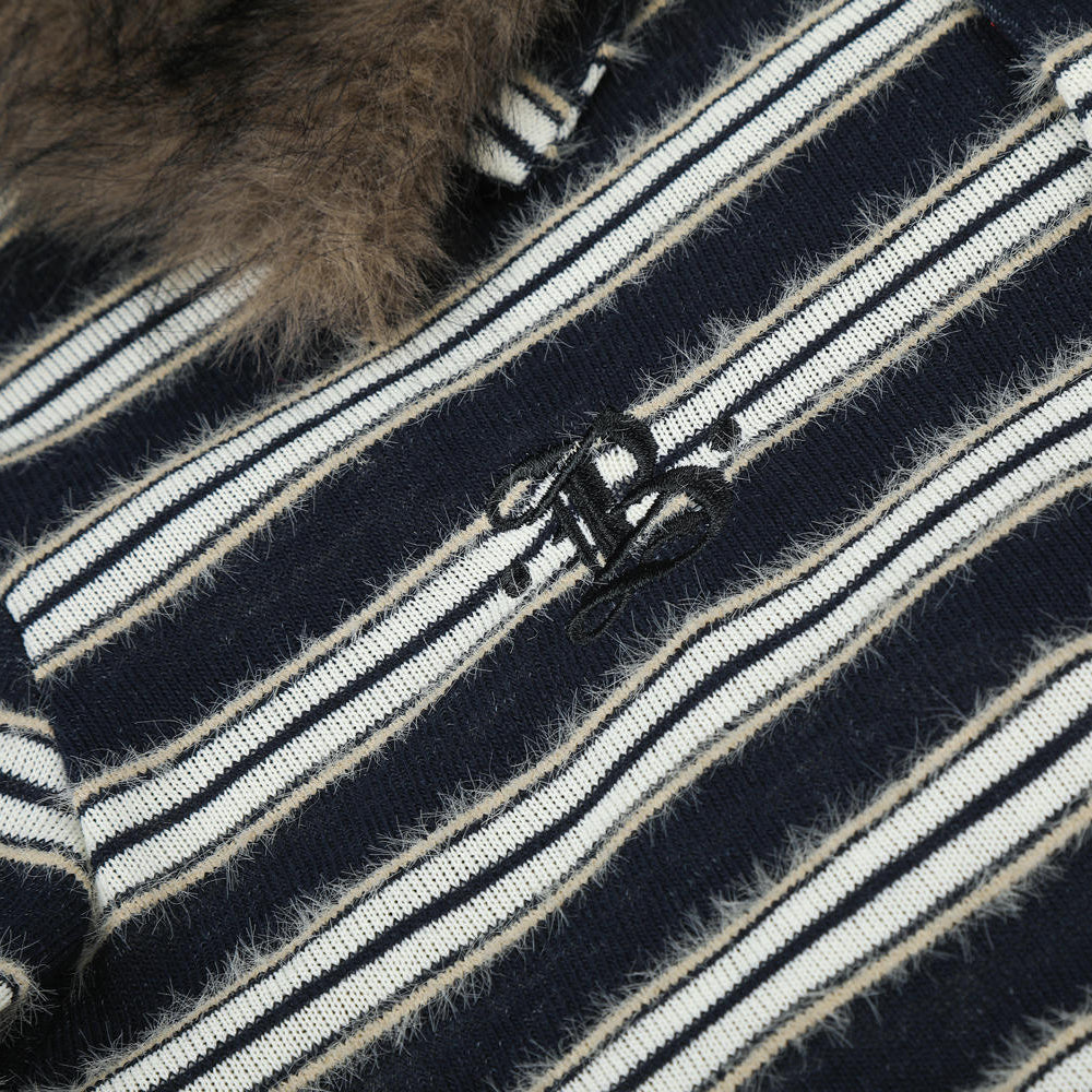 Meridian Fur Collar Long Sleeve Polo