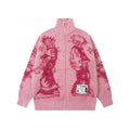 Bubblegum Grunge Full Zip Sweater Jacket