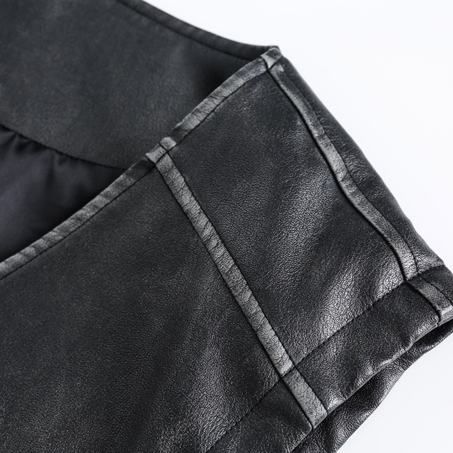 Sleek Utility Leather Vest