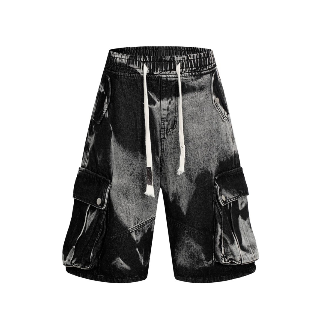 Bleach Splatter Cargo Shorts - h0neybear Streetwear Jorts
