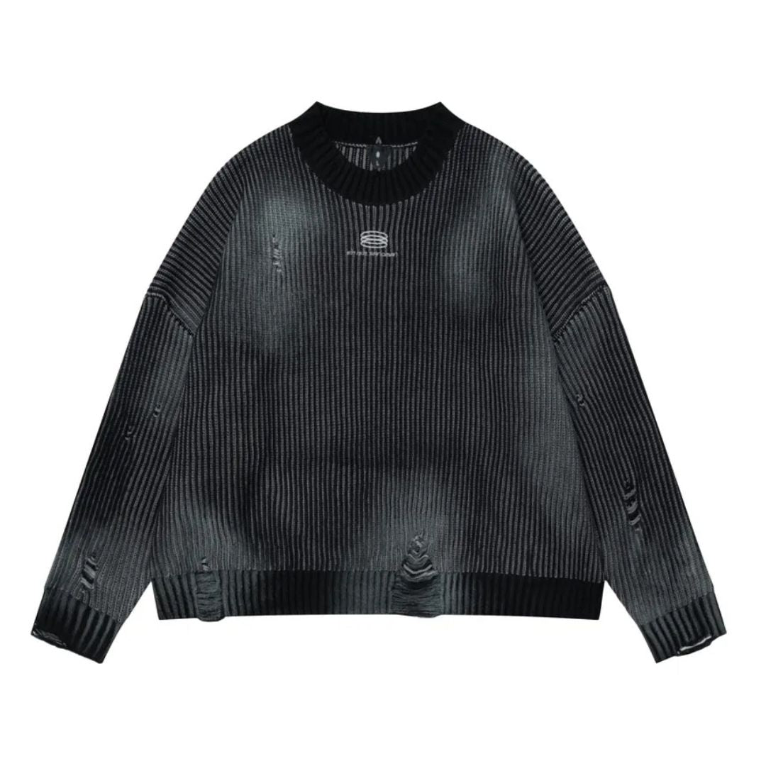 Faded Ribbed Knit Sweater - h0neybear