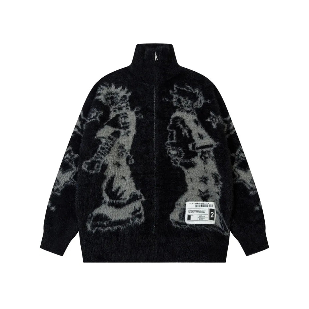 Bubblegum Grunge Full Zip Sweater Jacket