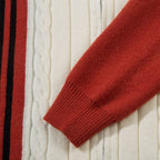 Varsity Stripe Zip Cardigan Sweater