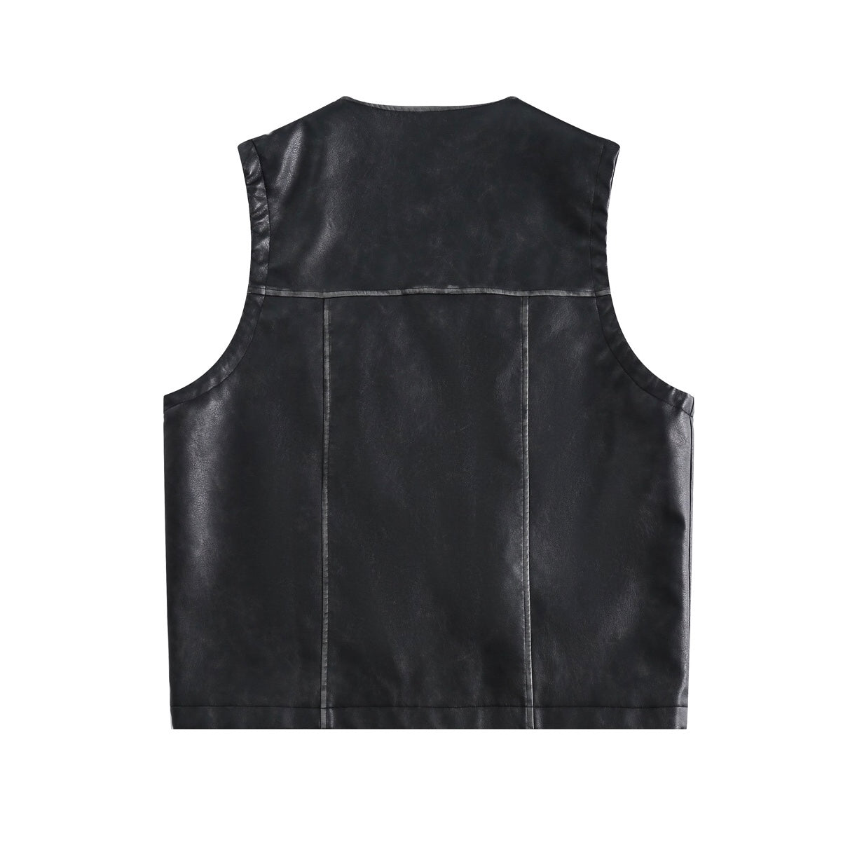 Sleek Utility Leather Vest