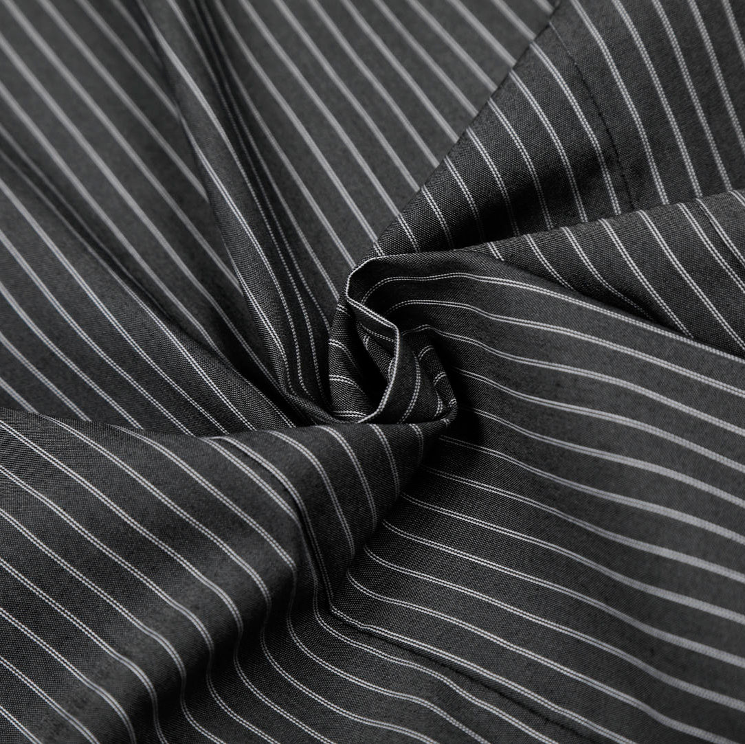 Midnight Pinstripe Button-Up Top