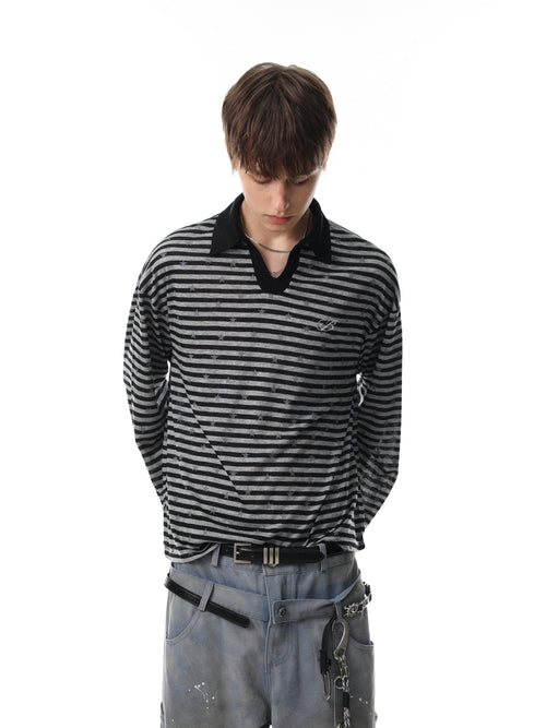 Starlight Stripe Polo Long Sleeve